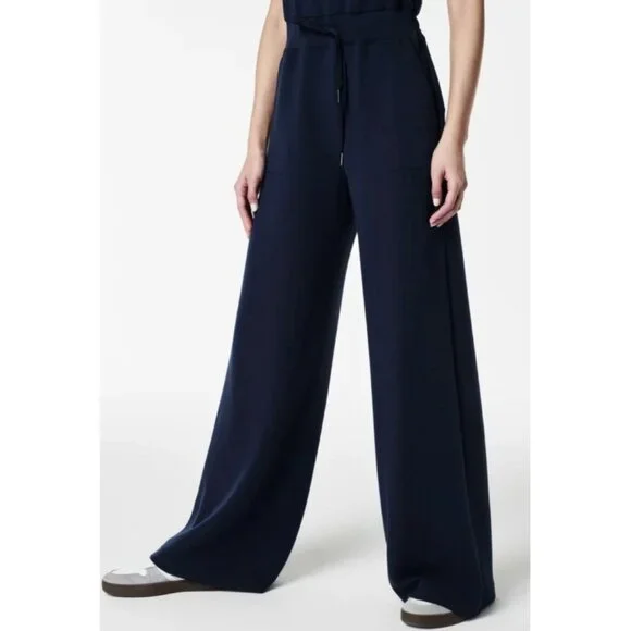 Spanx AirEssentials Sleeveless Jumpsuit Classic Navy Romper Open Back Wide Leg L - Picture 5 of 14